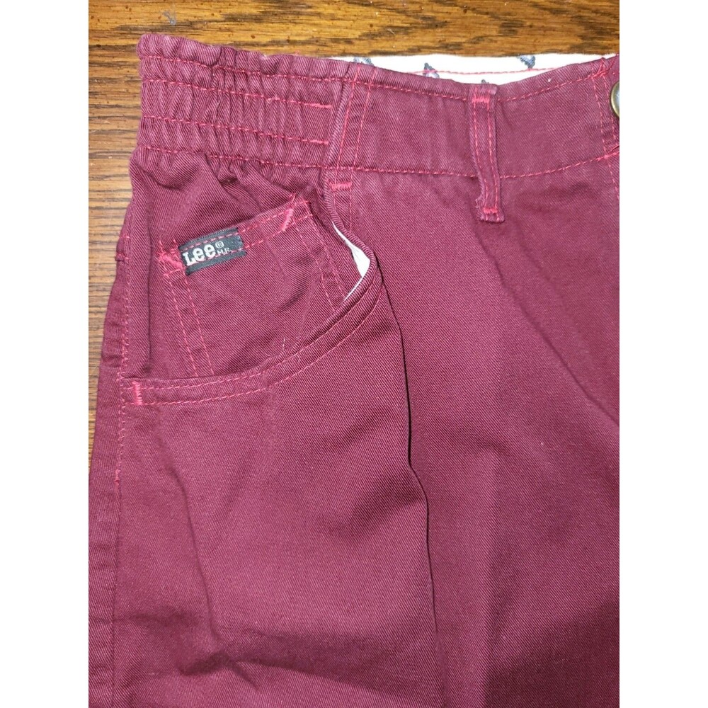 Vtg 80s Lee High Waisted Pants Trousers Burgundy NWT Deadstock Made USA 16 M Mom - Picture 4 of 7